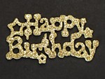Вырубка " Happy Birthday" светлое золото